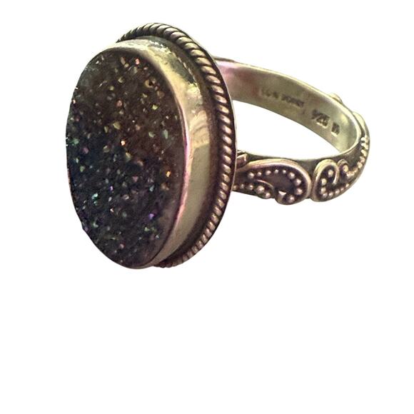 Lori Bonn 925 Sterling Silver Druzy Ring Size 8.5 - Picture 2 of 10